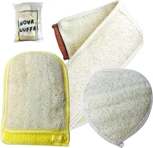 | 100% Natural Egyptian Loofah Sponge Pack | Organic & Eco-Friendly Exfoliating Bath Scrubbers for Skin Rejuvenation | Biodegradable Body Wash Accessories for Shower (Stretch & Scrub)