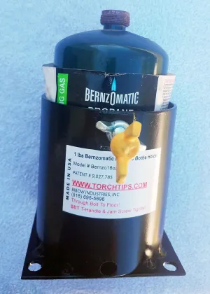 1 LBS Bern z o matic Propane Bottle Holder - Fits 16oz Green bottle