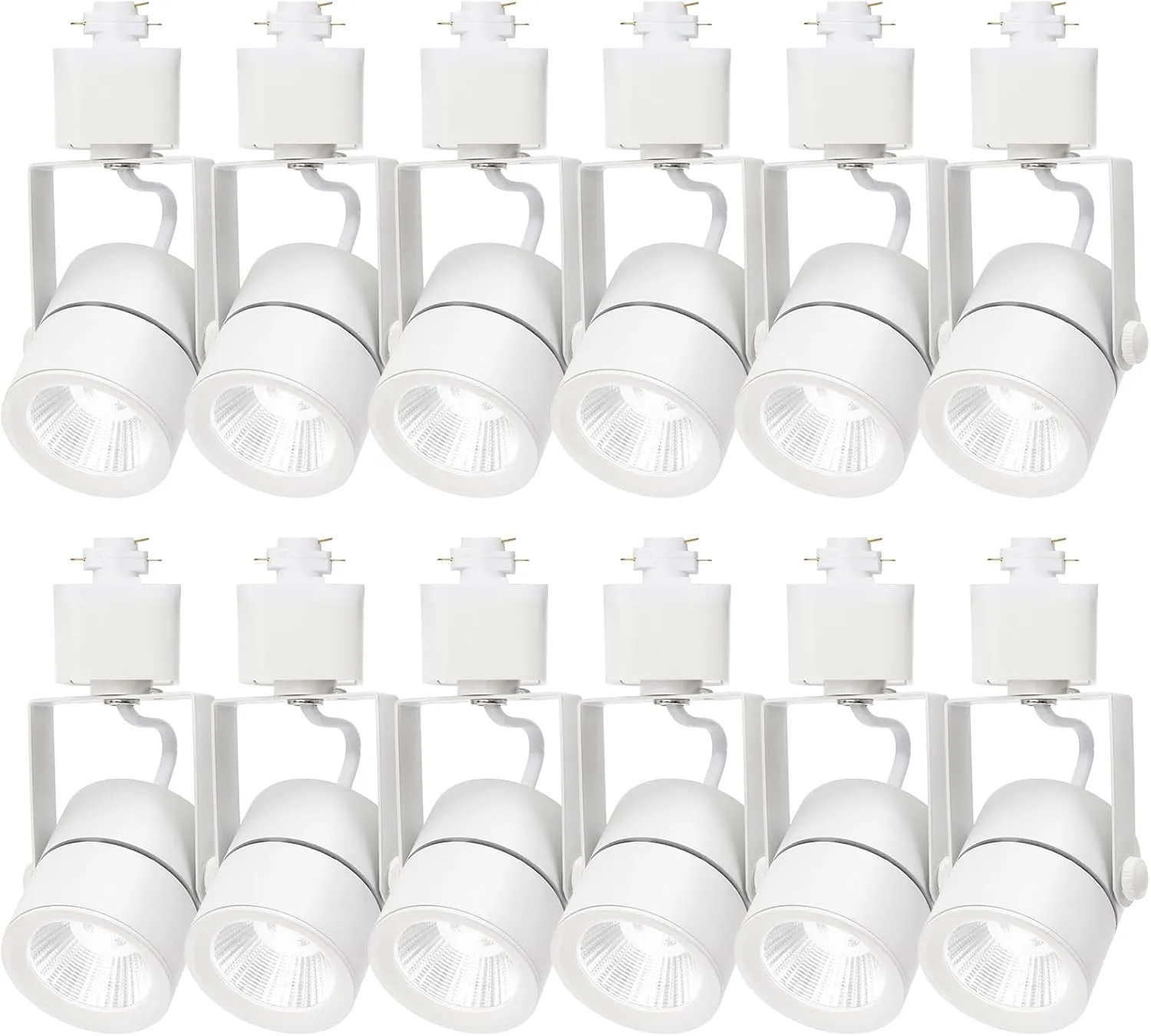 10W H Track Lighting Heads,Dimmable LED Track Light Heads for Accent Retail Artwork,4000K Netural White, Linear Track Light H Type - 110V 60°Angle Halo Type 12Pack (White)