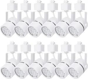 12 Pack LED Track Light Heads,7W Dimmable LED Track Lighting Heads H Type for Aceent, Art Exhibition Lighting,Kitchen,Task 5000K Daylight 36°Angle (White)