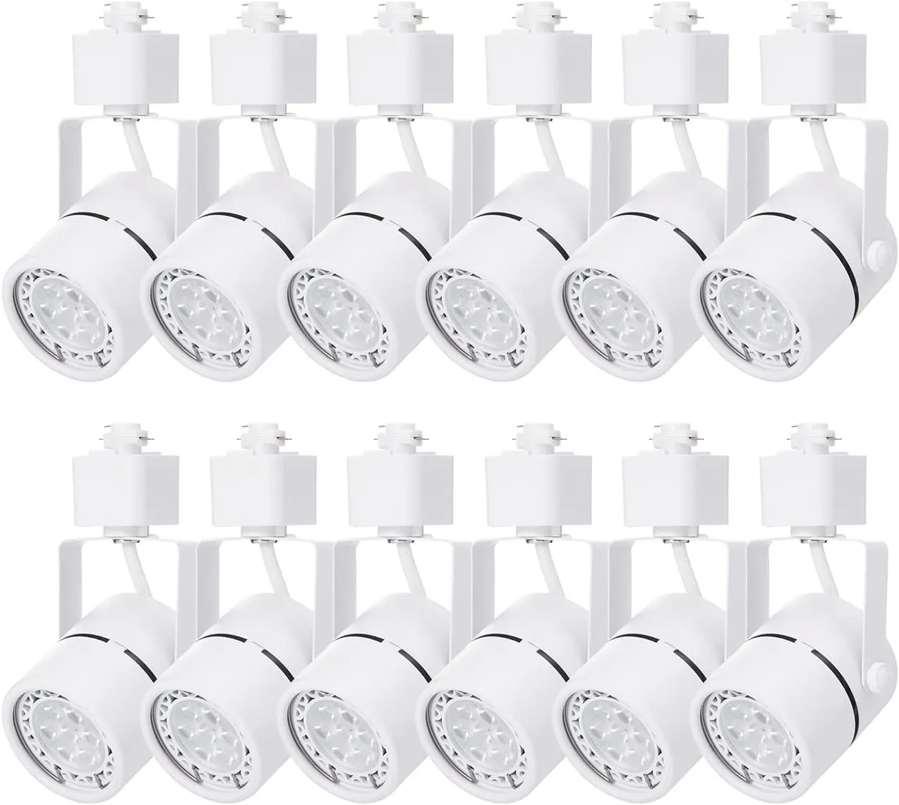 12 Pack LED Track Light Heads,7W Dimmable LED Track Lighting Heads H Type for Aceent, Art Exhibition Lighting,Kitchen,Task 5000K Daylight 36°Angle (White)