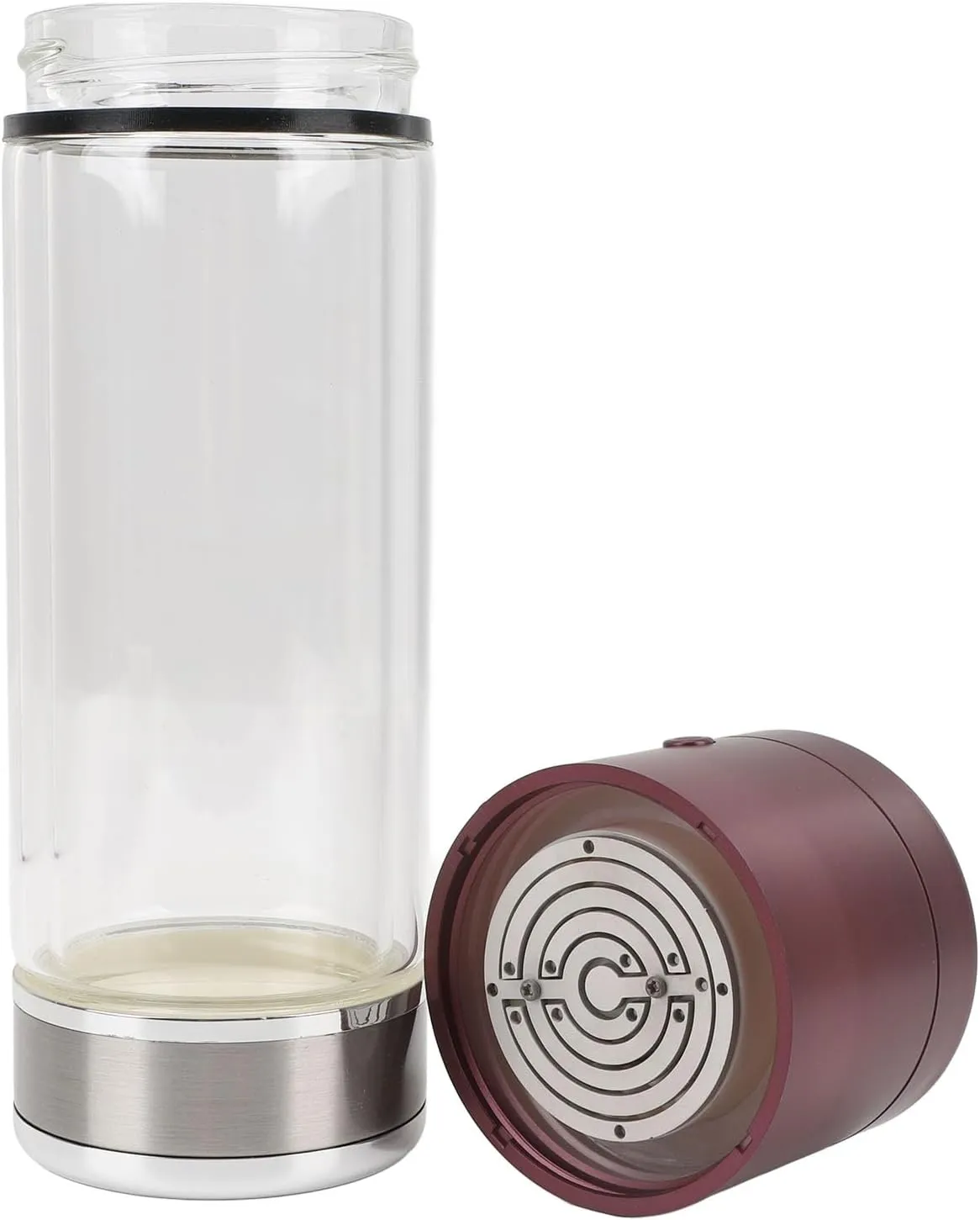 1200PPB Hydrogen Water Bottle, 350ml H2-rich Water Glass Cup for Office Home Daily Use, ABS & Aluminum Alloy