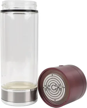 1200PPB Hydrogen Water Bottle, 350ml H2-rich Water Glass Cup for Office Home Daily Use, ABS & Aluminum Alloy