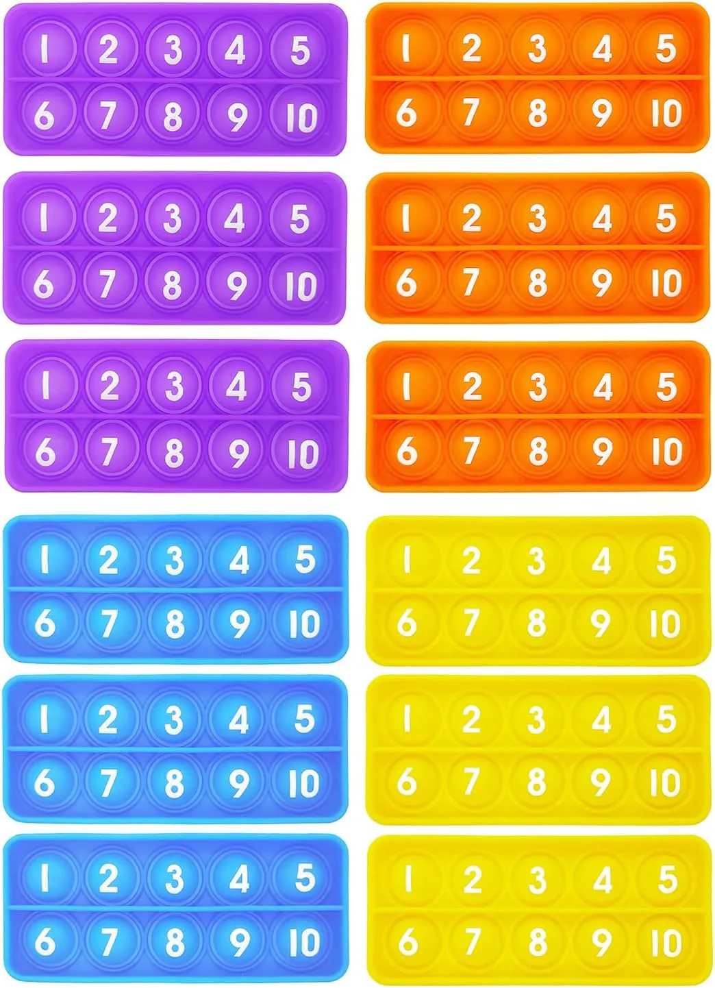 12Pcs Ten Frame Popper, Math Fidget Sensory Counting Toys, Educational Toy for Kids Classroom Group Learning Activities