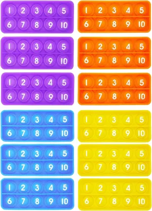 12Pcs Ten Frame Popper, Math Fidget Sensory Counting Toys, Educational Toy for Kids Classroom Group Learning Activities