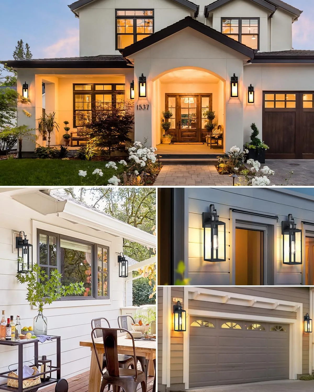 17'' Motion Sensor Outdoor Lights Wall Mount, Dusk to Dawn Exterior Light Fixture, Waterproof Anti-Rust Porch Light Outside Wall Lights for House, Black Wall Sconce Lanterns with Clear Glass, 2 Pack