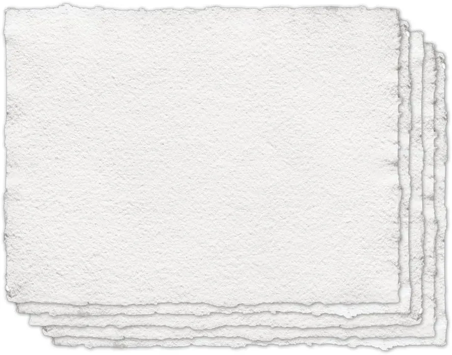 18" x 24" 100% Cotton Handmade Paper for Mixed Media, 200 GSM, 5 Sheets/Pack (CO2001824MM)