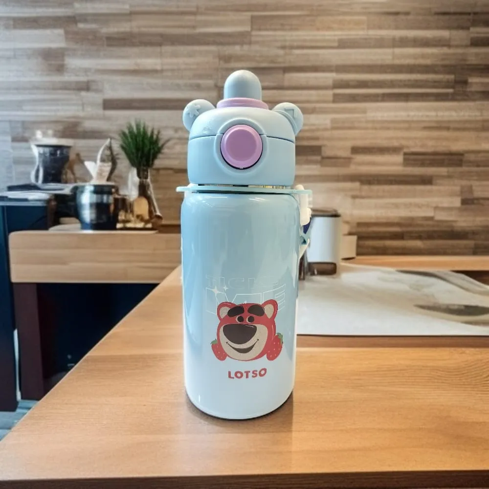 2-in-1 Kids Stainless Steel Sipper Bottle with DIY Stickers (500 ml)
