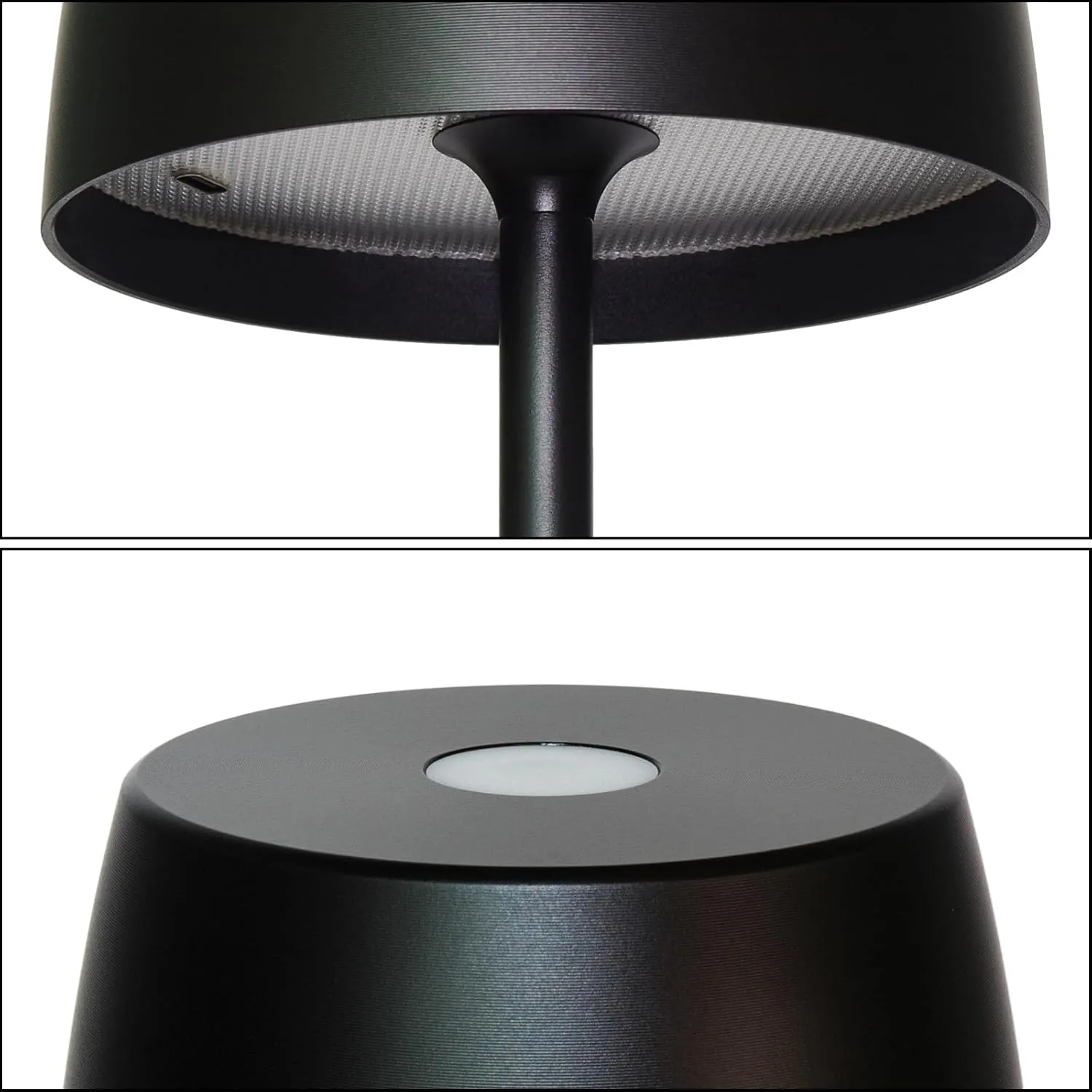 2-Pack Cordless Rechargeable LED Table Lamp - Waterproof Battery-Powered Portable Indoor/Outdoor Lighting for Patio, Restaurant, Bar, Party, Dining, Porch, Bistro, Cocktail (Black)