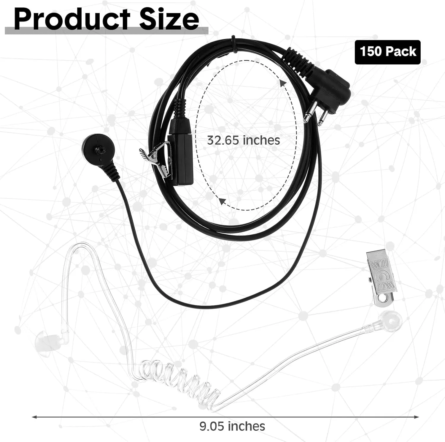 20 Pairs Walkie Talkie Earpiece with Mic 2 Pin Two Way Radio Ear Piece Microphone Earbud Bulk Single Wire Earhook Headset Compatible with Baofeng UV-5R BF-888S Arcshell Retevis H-777 RT21 RT22