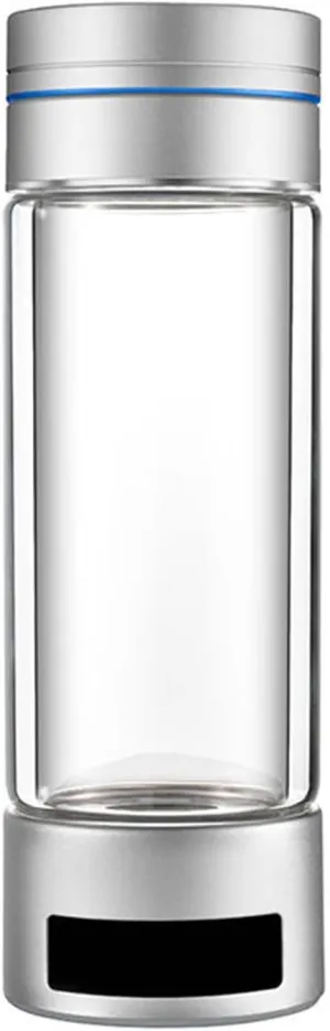 2024 Hydrogen Rich Water Glass Health Cup, 2000-6000ppb High Concentration Alkaline Water Bottle, PEM and SPE Technology, with Inhaler Adapter, for Home Travel