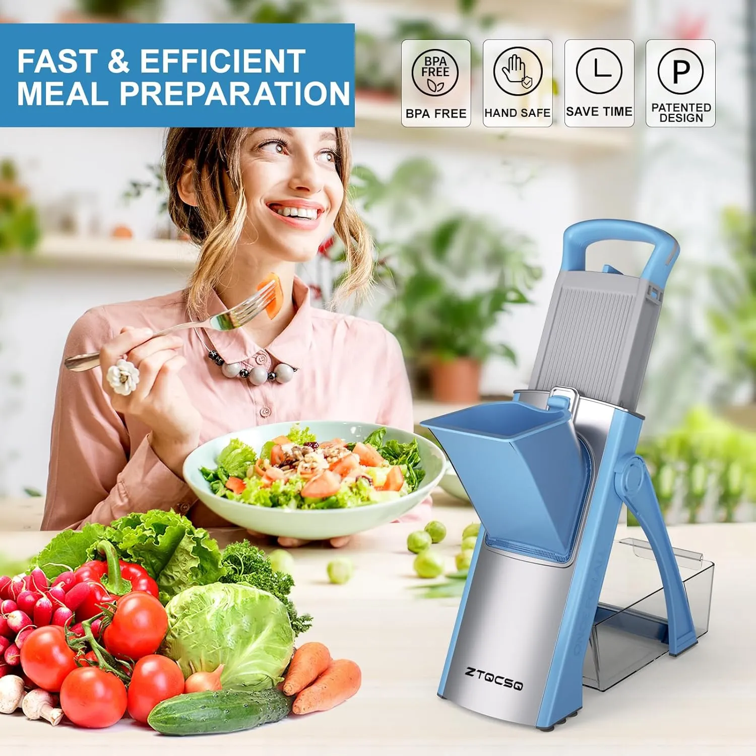 2025 Upgraded Version All-in-1 Mandoline Slicer for Kitchen & Adjustable Mandoline Slicer. Detachable Blade, Cut Slice, Strips, Dice, Shred and Chop, Versatile Kitchen Veggie Chopper