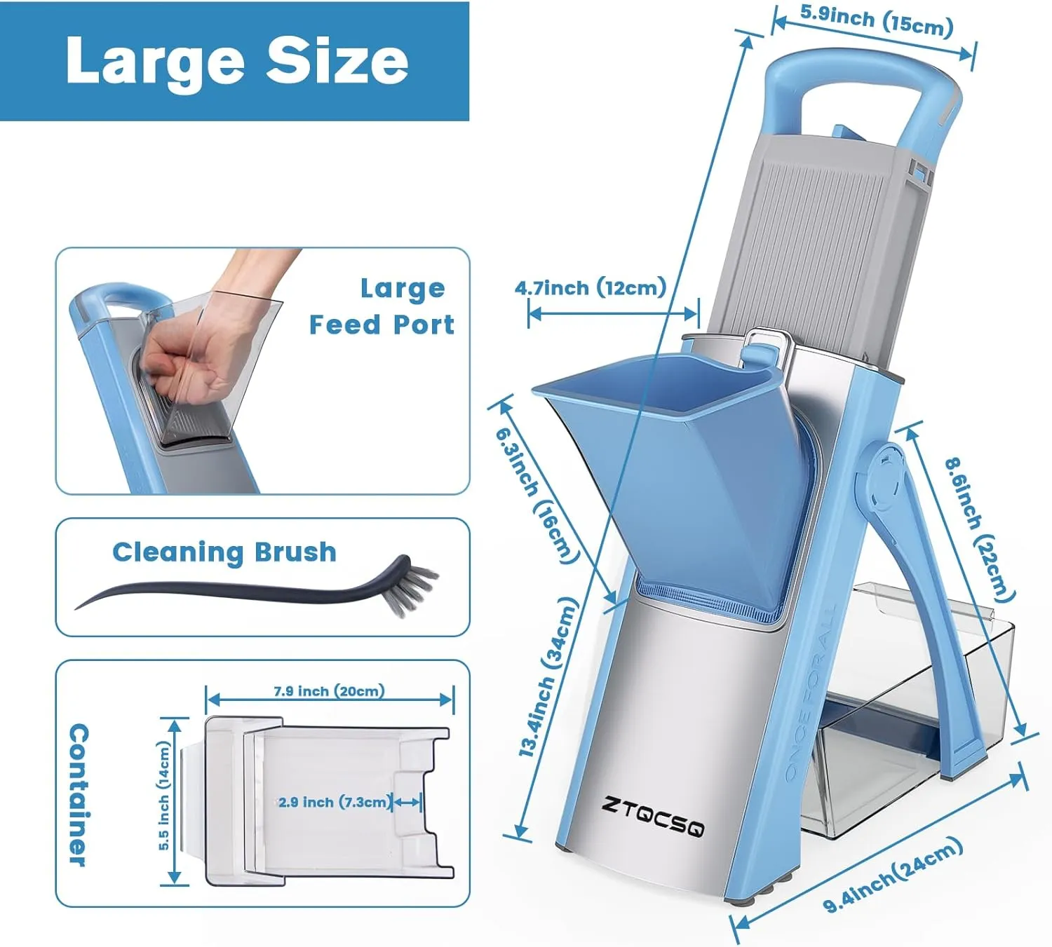 2025 Upgraded Version All-in-1 Mandoline Slicer for Kitchen & Adjustable Mandoline Slicer. Detachable Blade, Cut Slice, Strips, Dice, Shred and Chop, Versatile Kitchen Veggie Chopper