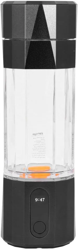 208ML Hydrogen Water Bottle Generator, 6000 to 8000 PPB Rechargeable Quick Electrolysis Hydrogen Water Ionizer Machine for Office Travel (Black)