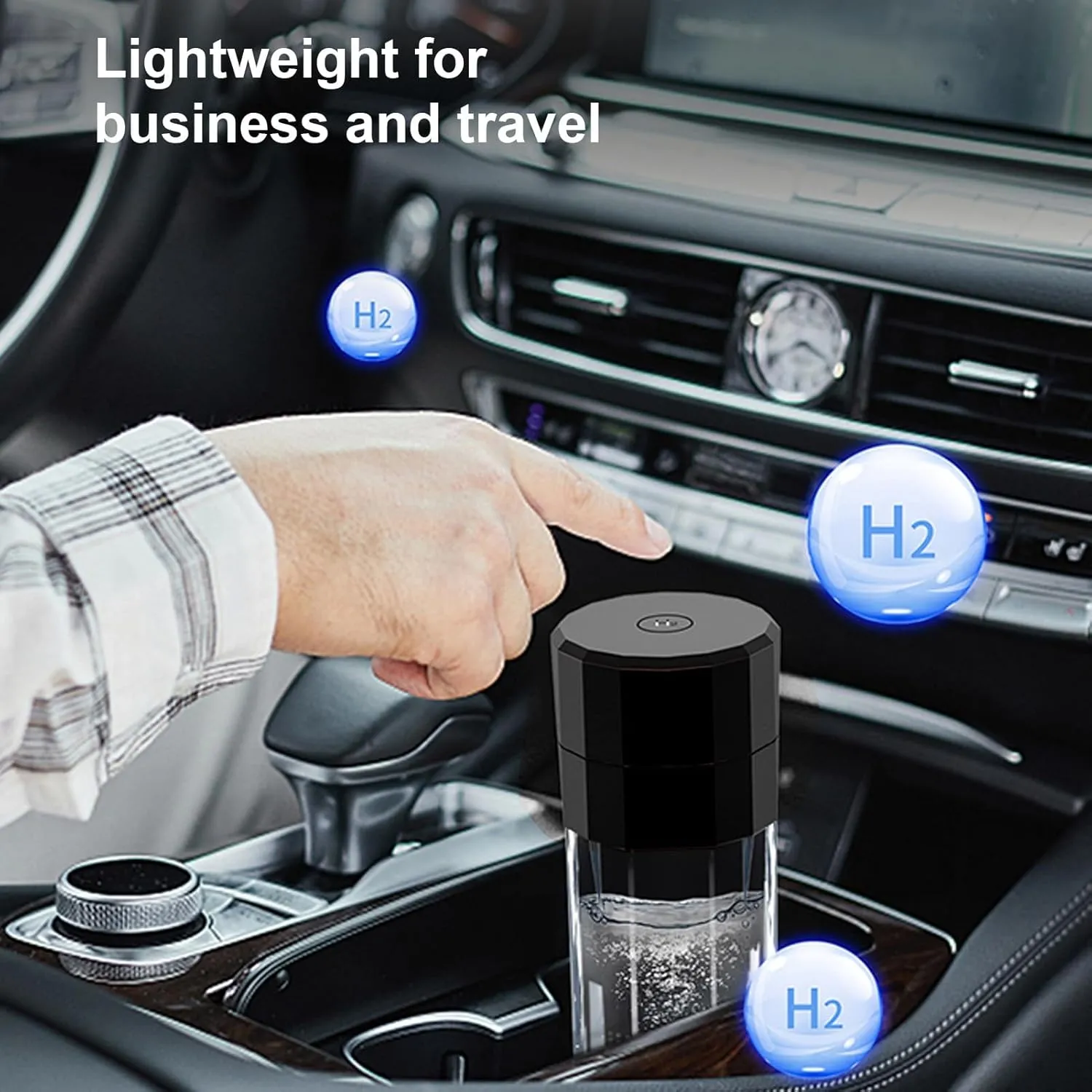 208ML Hydrogen Water Bottle Generator, 6000 to 8000 PPB Rechargeable Quick Electrolysis Hydrogen Water Ionizer Machine for Office Travel (Black)