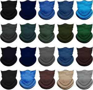 20pcs Cooling Neck Gaiter for Men Women Gator Face Mask Scart Cover Breathable Balaclava Bandana Sun Protection