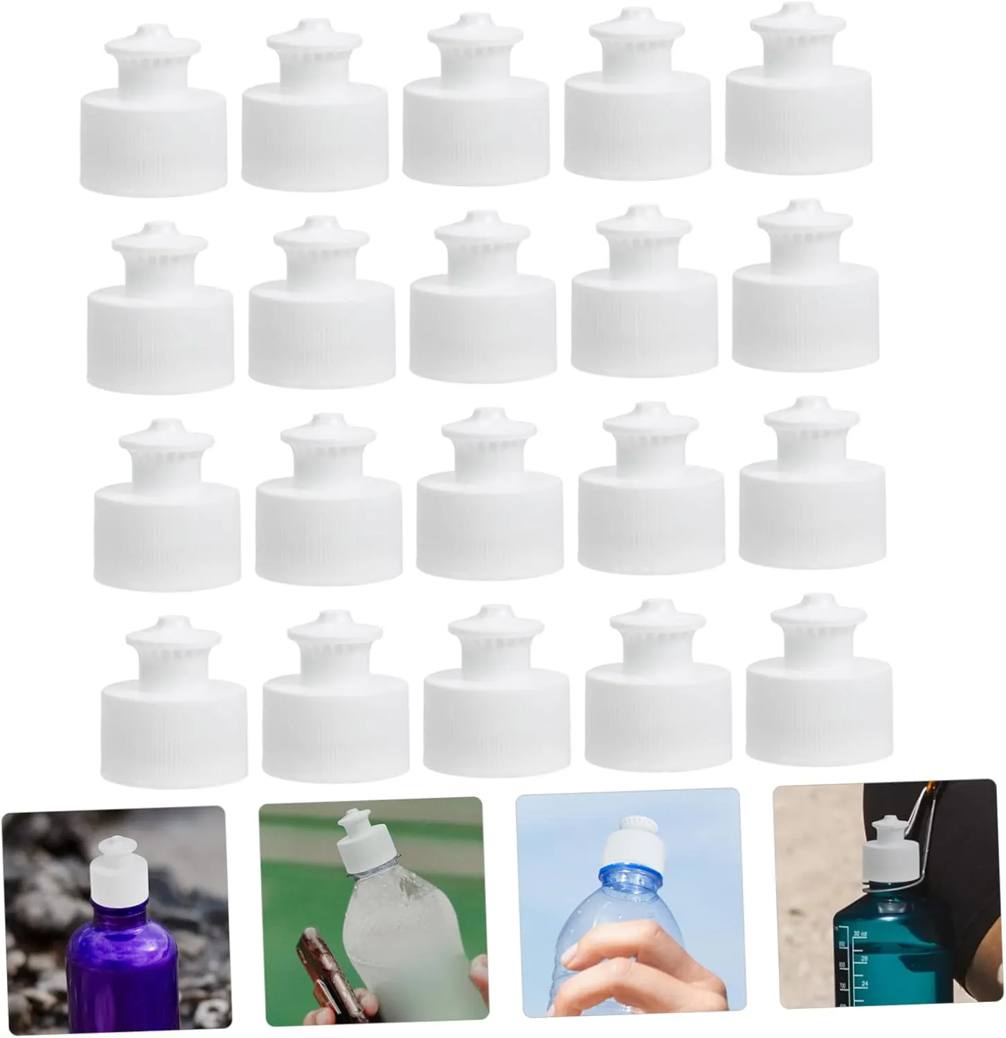 20Pcs Replaceable Bottle Caps for Household Water Bottles Sealing Sports Bottle Lids Reusable Bottle Accessories for Hydration Compatible with Standard Mouth Bottles
