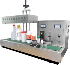 2200W Automatic Aluminum Foil Sealing Machine Continuous Electromagnetic Induction Band Bag Sealer Plastic Bottle Cap Sealer Auto Continuous Sealing Machine,60mm