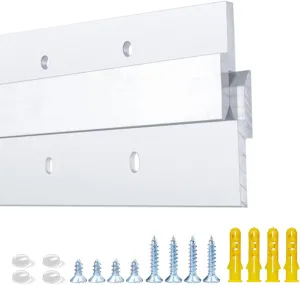 24'' French Cleat Heavy Duty, French Cleat Hanger - Heavy Duty Aluminum Z Hanger for Hanging Picture, Mirror, Shelf, Headboard, Panel or Whiteboard ( 2 Pairs, Supports 140 lbs )