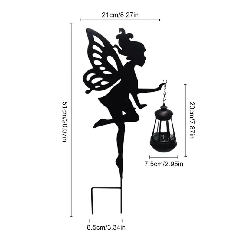 2PCS Fairy Statue Solar Angel Garden Lantern Bouquet Decoration