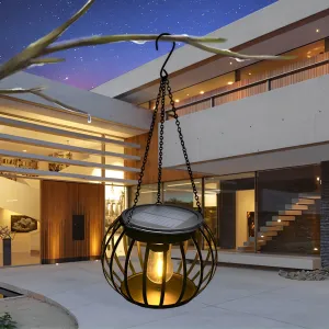 2PCS Metal Pumpkin LED Waterproof Black Modern Solar Outdoor Lanterns