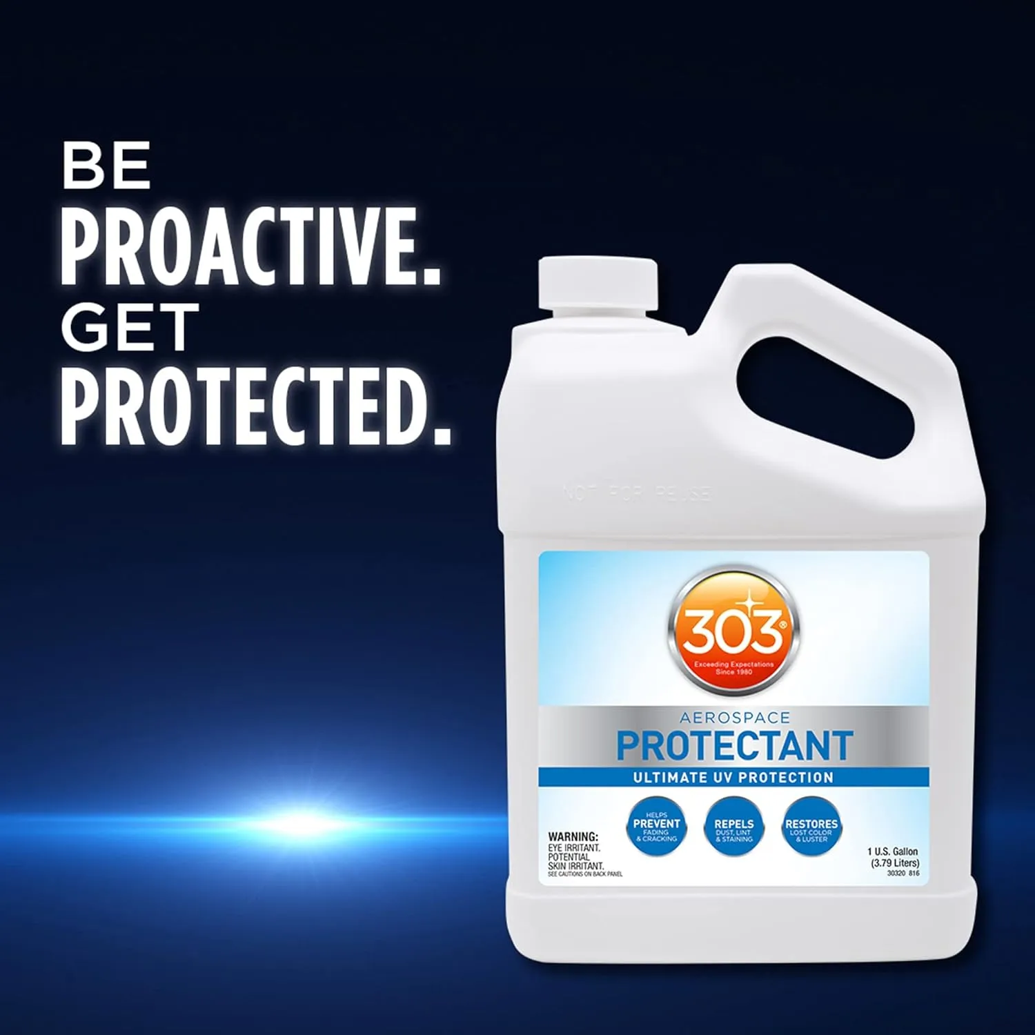 303 Products Aerospace Protectant Spray, UV Protection, Repels Dust, Dirt, & Staining, Matte Finish, Restores Like-New Appearance, Outdoor Cleaning Supplies 1 Gallon