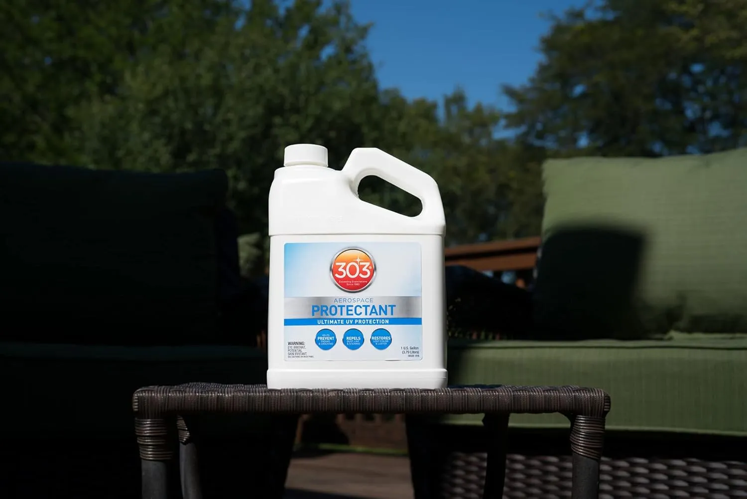 303 Products Aerospace Protectant Spray, UV Protection, Repels Dust, Dirt, & Staining, Matte Finish, Restores Like-New Appearance, Outdoor Cleaning Supplies 1 Gallon