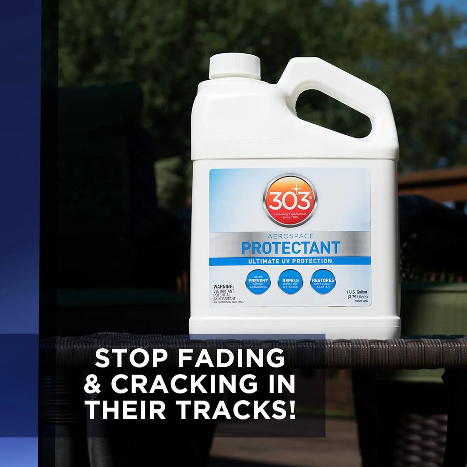 303 Products Aerospace Protectant Spray, UV Protection, Repels Dust, Dirt, & Staining, Matte Finish, Restores Like-New Appearance, Outdoor Cleaning Supplies 1 Gallon