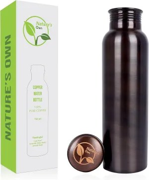 34oz Pure for Drinking – Large Handcrafted Ayurvedic, Leak Proof Lid – Smooth Finish Copper Bottle Water Vessel – 100 Copper Drinking Water Bottle 34 Oz