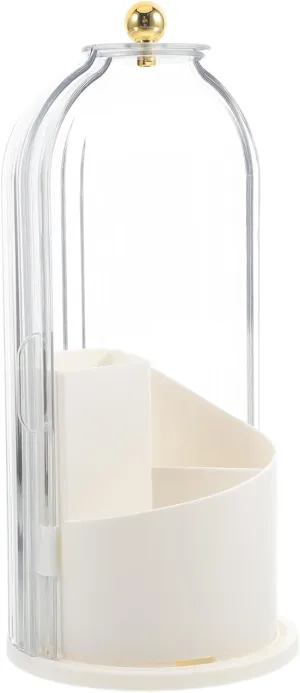 360degree Rotatable Makeup Brush Organizer Transparent Vanity Storage Holder for Cosmetics Compact Design for Organized Space for