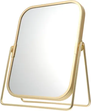 360degree Swivel Vanity Makeup Mirror Double-Sided Tabletop Mirror with Metal Stand Modern Design for Dressing Table Countertop Women and Girls