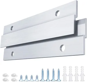4'' French Cleat, French Cleat Hanger, Aluminum Z Clips for Hanging Pictures, Mirrors, Panels, Whiteboard, Shelf, Artwork ( Supports 50 lbs, 8 Pairs )