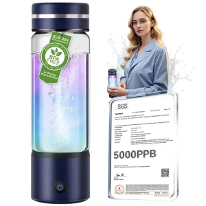 4.0 Upgrade Hydrogen Water Bottle & Double Hydrogen Content 【NO.1-100% Odorless】【SGS Certification - 5000PPB】 Hydrogen Water Bottle - 2025 SPE PEM Technique, Applicable to Various Water