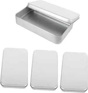4pcs Storage Box for Plaything Cards Tinplate Canister Compact Organizer for Cards Makeup Postcards and Items Portable and Lightweight Design