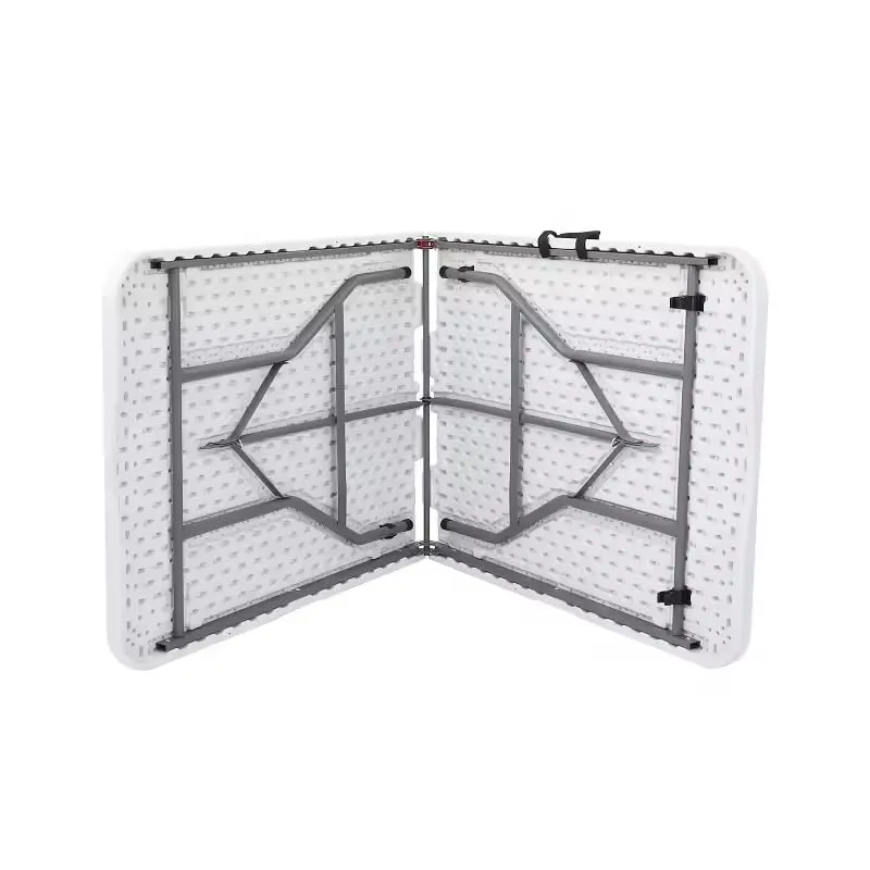 6ft Heavy Duty Folding Table with Handle Portable Plastic Foldable Table for Indoor/Outdoor Events, Camping, Parties, and More – Sturdy Steel Legs, Compact & Easy to Store