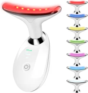 7-in-1 Face Massager Tool with Heat, Red Light Therapy for Face, Wrinkles, Double Chin (White)