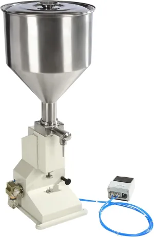 A02 Manual Liquid Filling Machine, 5-50ml Pneumatic Paste Liquid Filling Machine, Bottle Filling Machine Semi-auto Paste Filler Machine for Liquids Pastes and Cream
