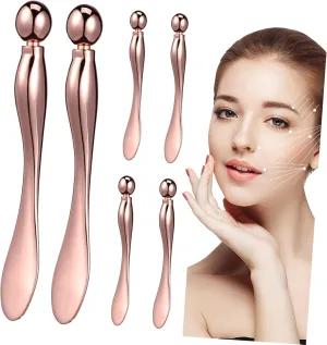 ABOOFAN 6 Pcs Metal Eye Cream Applicator Roller Massager Compact Beauty Tool for Facial Massage Portable Eye Care for Home Salon Use Easy to Clean Stylish Design