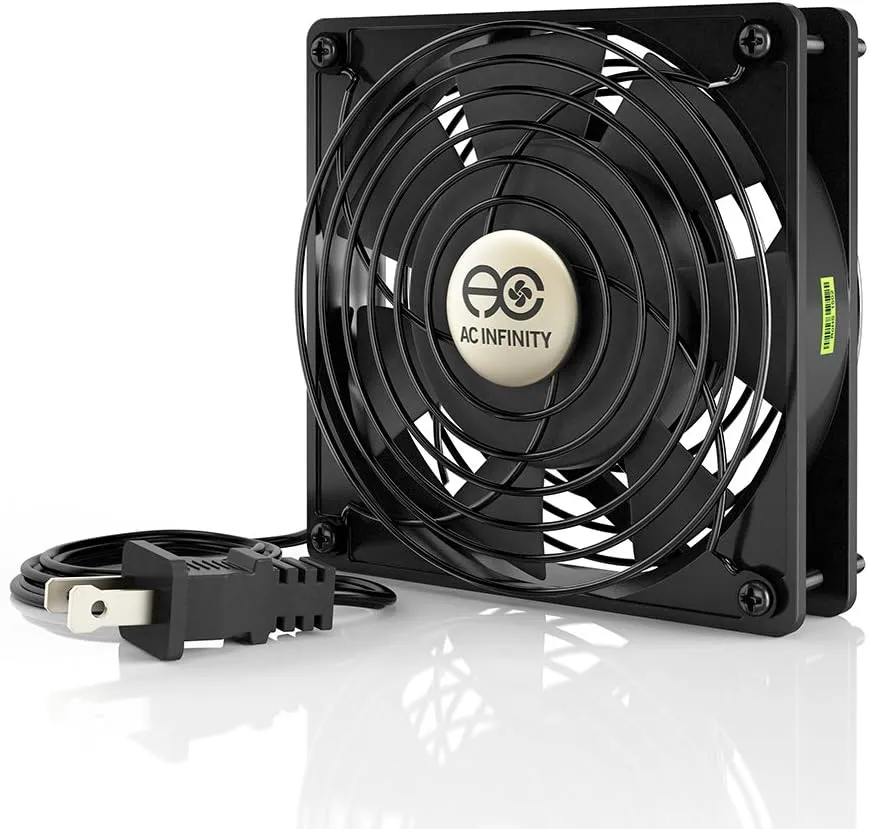 AC Infinity AXIAL 1225, Quiet Muffin Fan, 120V AC 120mm x 25mm Low Speed, UL-Certified for DIY Cooling Ventilation Exhaust Projects