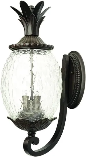 Acclaim Lighting | 7511BC | Lanai Collection | Large Outdoor Wall Mounted Pineapple Dimmable Lantern | Durable Anti-Rust Cast Aluminum | Three Light in Black Coral | Showcases Style and Hospitality