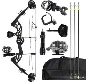 Aechery Bowfishing Bow Kit 30-60LBS - Compound Bow Fishing Cambos Kits - Fishing Bow Set with Solid Arrows and Reel for Adult Shooting Fish