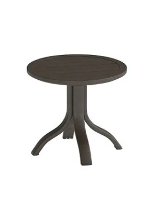 Aluminum Slat 20" Round KD Pedestal Tea Table by Tropitone