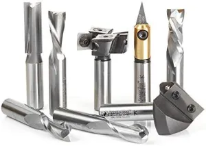 Amana Tool - AMS-170 8-PC General Purpose CNC Router Bit Collection, 1/2" Shank