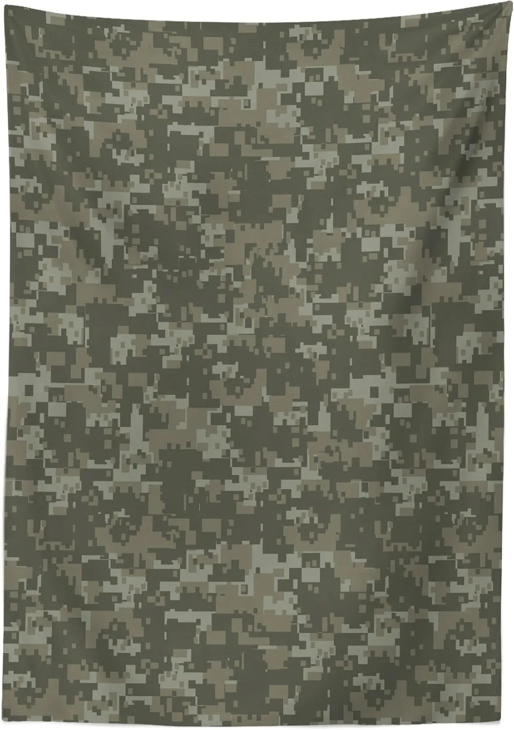 Ambesonne Camouflage Outdoor Tablecloth, Monochrome Attire Pattern Concealing Hiding in The Woods Themed Print, Decorative Washable Picnic Table Cloth, 58" X 104", Army Green