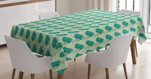 Ambesonne Golf Tablecloth, Clubs in a Bag with Shoulder Straps Modern Sports Hobby Illustration, Rectangular Table Cover for Dining Room Kitchen Decor, 60" X 90", Turquoise and Pale Green
