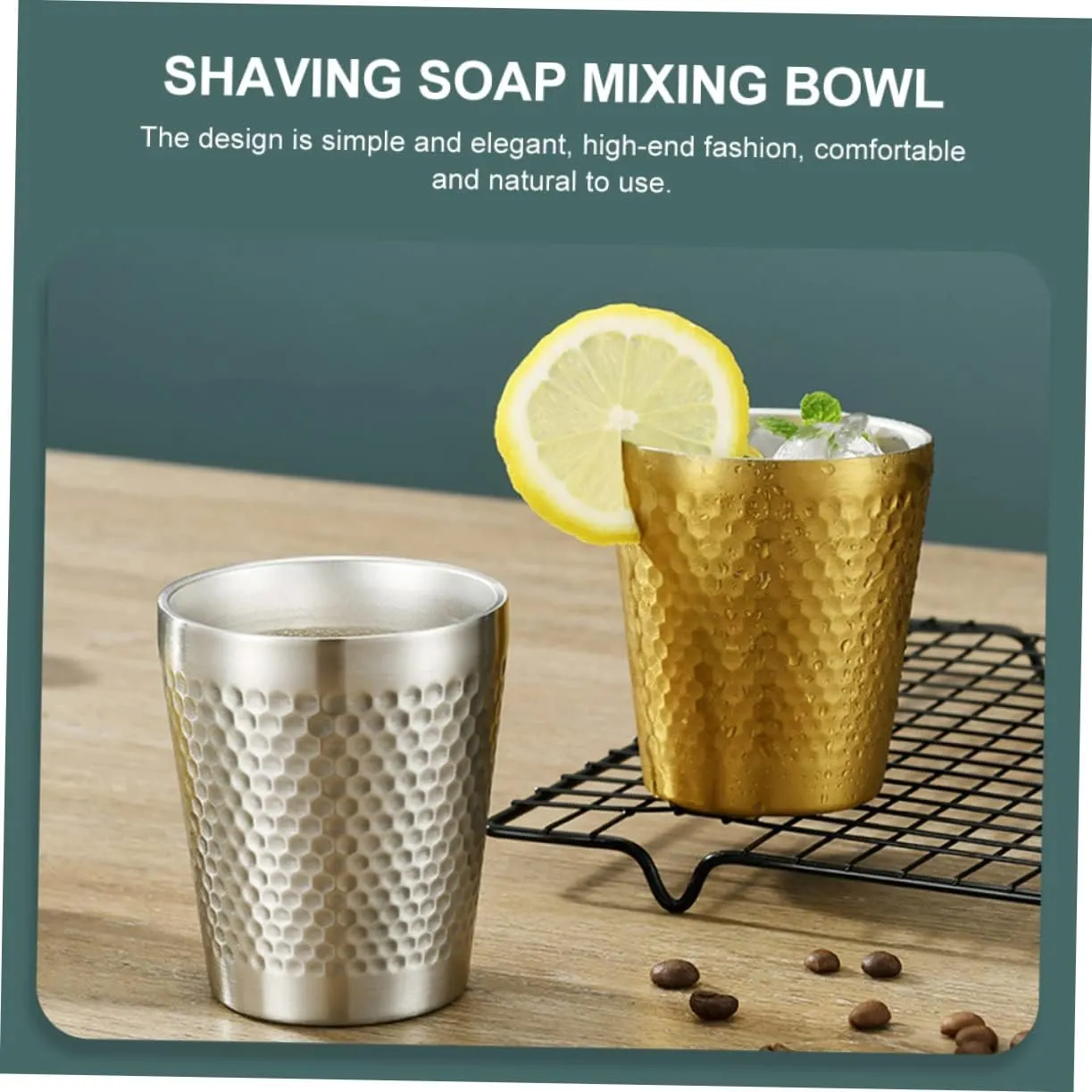 Angoily 1pc Stainless Steel Shaving Soap Bowl for Men Foaming Vessel Elegant Design Portable Mixing Tool Easy to Shaving