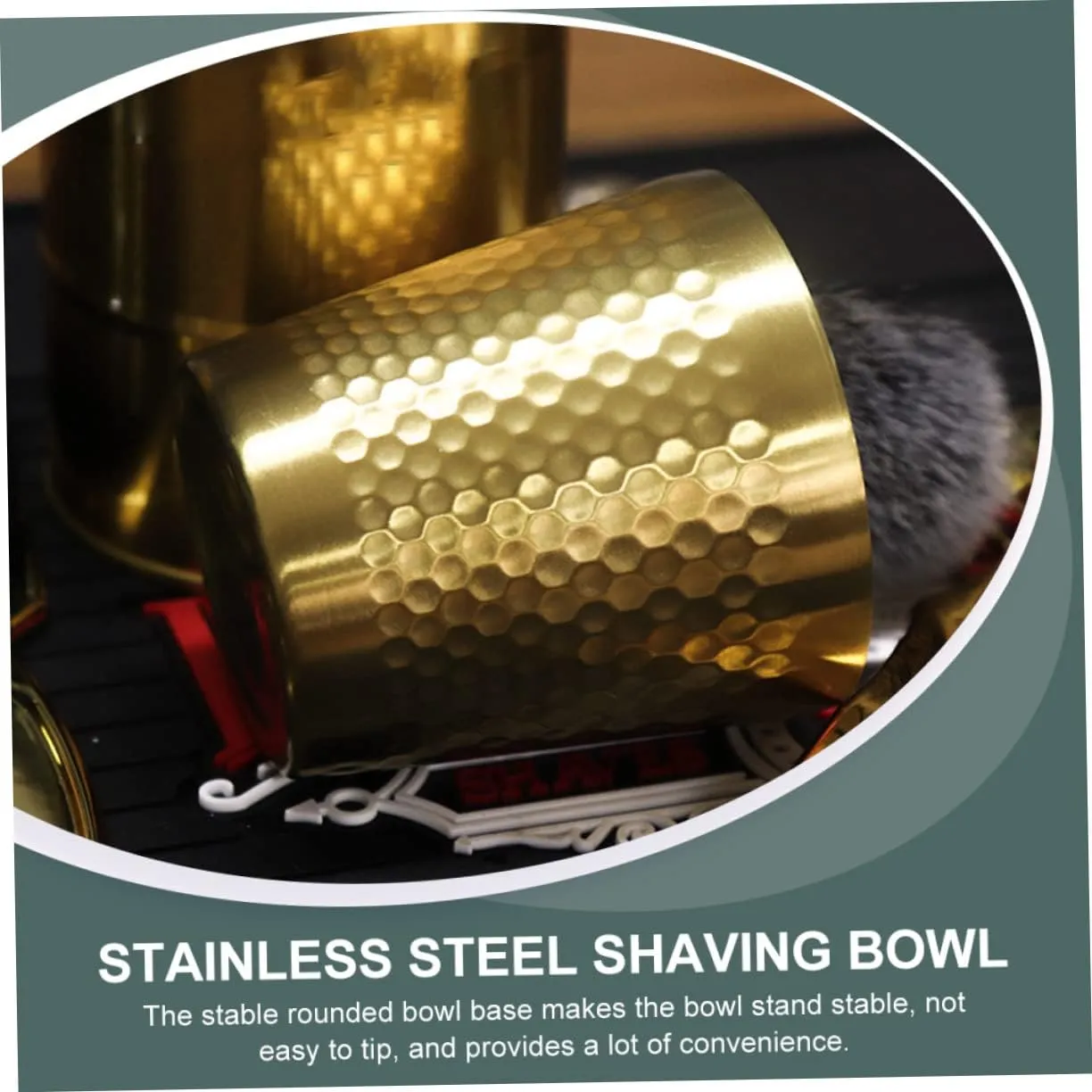 Angoily 1pc Stainless Steel Shaving Soap Bowl for Men Foaming Vessel Elegant Design Portable Mixing Tool Easy to Shaving