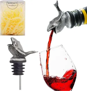 Animal Wine Aerator & Liquor Pourer for Bar,Home and Party Wine Pourer Aerator Festival Gift (Whale Silver Gray)