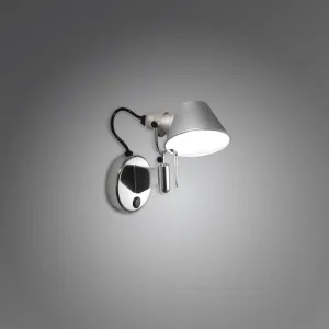 Artemide Tolomeo Micro LED Wall Spot with Switch Tolomeo Micro Single Light 4-3/, Aluminum