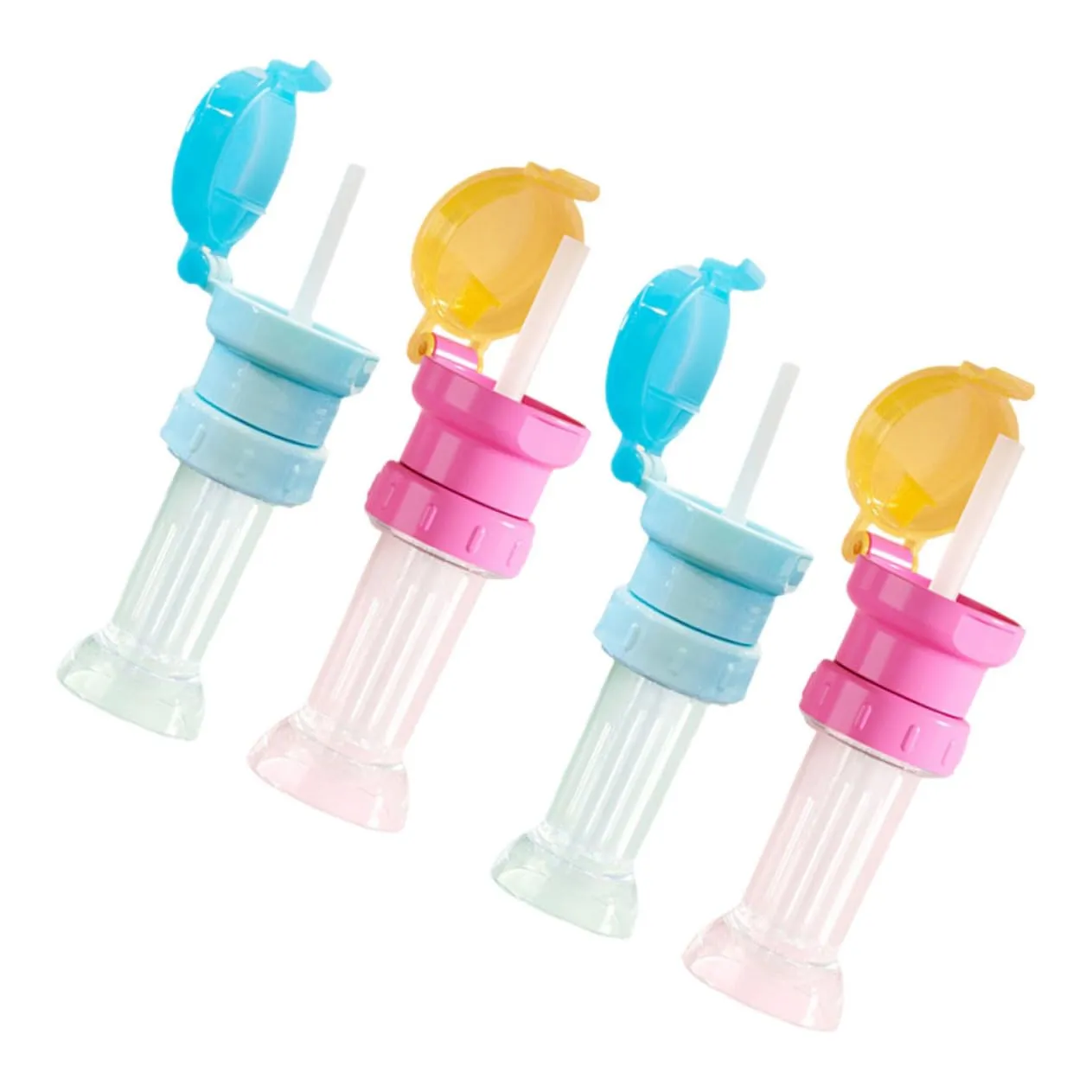 Artibetter 4sets 4 Pcs Water Bottle Adapter Caps with Straws Bottle Topper for Prevent Easy to Clean Use Bright Colors for Fun Drinking 4pcs*4